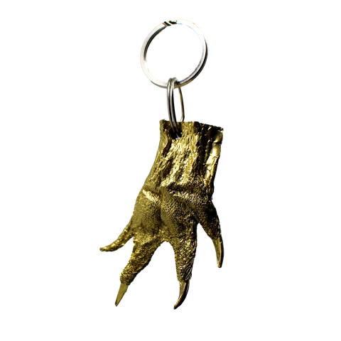 Golden Alligator Foot Keychain