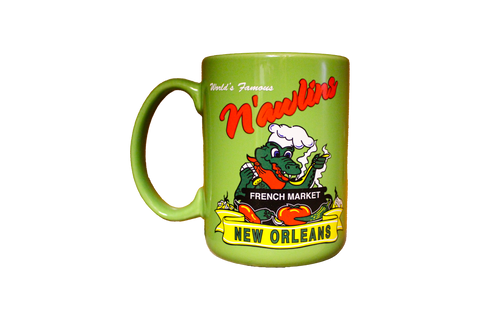 16oz Nawlins Logo Lime Green Mug