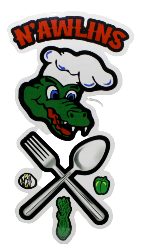 N'awlins Gator Head Food Pirate Sticker